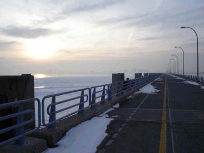 Heading back to Nun's Island as the sun sets